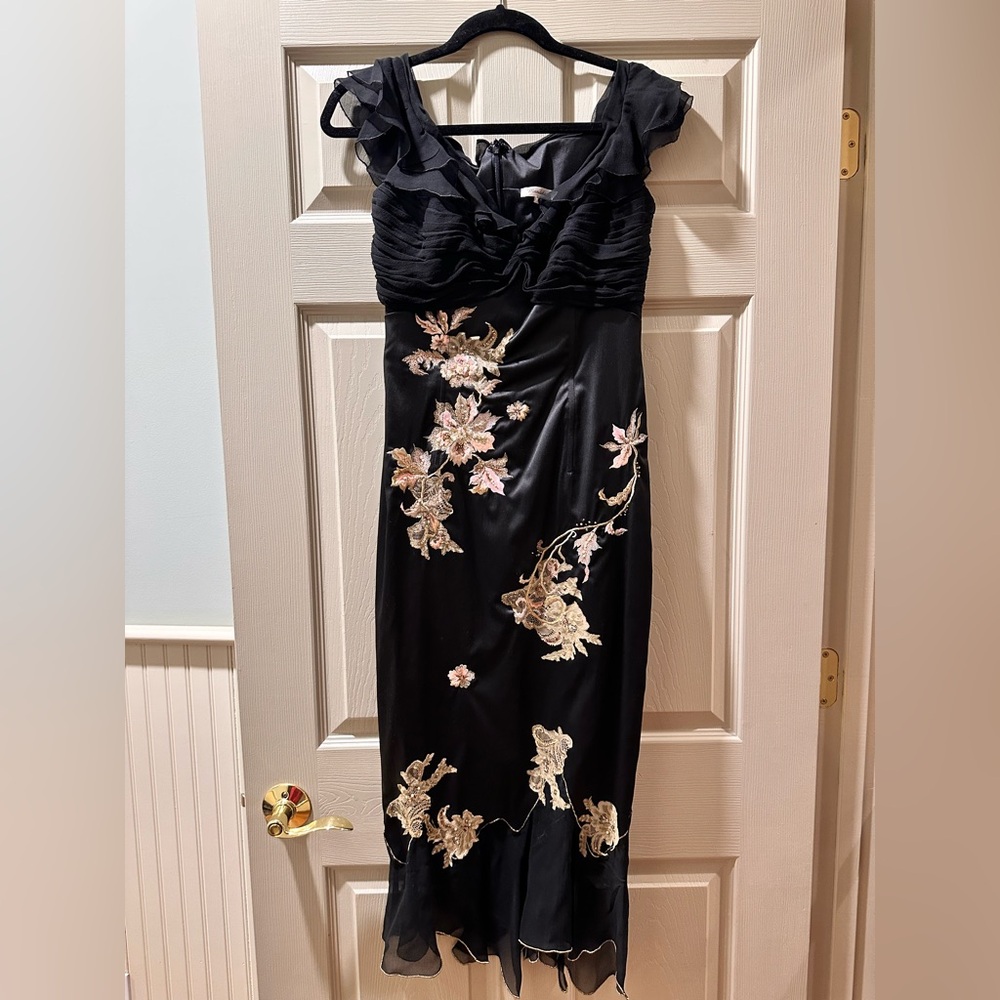 Vintage Mandalay Satin Midi Dress